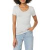image:imageAmazon Essentials Womens SlimFit ShortSleeve VNeck TShirtWhiteLight Heather Grey