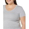 image:imageAmazon Essentials Womens SlimFit ShortSleeve VNeck TShirtWhiteLight Heather Grey