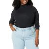 image:imageAmazon Essentials Womens SlimFit Stretchy Layering Long Sleeve Knit Rib Turtleneck Top Available in Plus Size Pack of 2Black