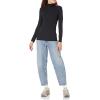 image:imageAmazon Essentials Womens SlimFit Stretchy Layering Long Sleeve Knit Rib Turtleneck Top Available in Plus Size Pack of 2Black