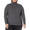 image:imageAmazon Essentials Womens SlimFit Stretchy Layering Long Sleeve Knit Rib Turtleneck Top Available in Plus Size Pack of 2BlackCharcoal Heather