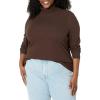 image:imageAmazon Essentials Womens SlimFit Stretchy Layering Long Sleeve Knit Rib Turtleneck Top Available in Plus Size Pack of 2EspressoWhite