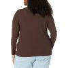 image:imageAmazon Essentials Womens SlimFit Stretchy Layering Long Sleeve Knit Rib Turtleneck Top Available in Plus Size Pack of 2EspressoWhite