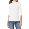image:imageAmazon Essentials Womens SlimFit Stretchy Layering Long Sleeve Knit Rib Turtleneck Top Available in Plus Size Pack of 2White