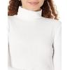 image:imageAmazon Essentials Womens SlimFit Stretchy Layering Long Sleeve Knit Rib Turtleneck Top Available in Plus Size Pack of 2White