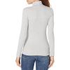 image:imageAmazon Essentials Womens SlimFit Stretchy Layering Long Sleeve Knit Rib Turtleneck Top Available in Plus Size Pack of 2WhiteGrey