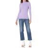 image:imageAmazon Essentials Womens SlimFit Stretchy Layering Long Sleeve Knit Rib Turtleneck Top Available in Plus Size Pack of 2WhitePurple