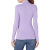 image:imageAmazon Essentials Womens SlimFit Stretchy Layering Long Sleeve Knit Rib Turtleneck Top Available in Plus Size Pack of 2WhitePurple