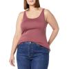 image:imageAmazon Essentials Womens SlimFit Thin Strap Tank TopBlackPlum