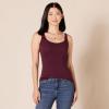 image:imageAmazon Essentials Womens SlimFit Thin Strap Tank TopBurgundyCharcoal Heather