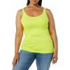 image:imageAmazon Essentials Womens SlimFit Thin Strap Tank TopLime GreenWhite