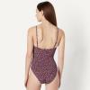 image:imageAmazon Essentials Womens Squareneck OnePiece SwimsuitBrick Red Lilac Leopard