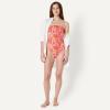 image:imageAmazon Essentials Womens Squareneck OnePiece SwimsuitBright Poppy Red Folk Floral