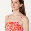 image:imageAmazon Essentials Womens Squareneck OnePiece SwimsuitBright Poppy Red Folk Floral