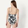 image:imageAmazon Essentials Womens Squareneck OnePiece SwimsuitCream Black Floral
