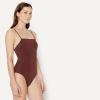 image:imageAmazon Essentials Womens Squareneck OnePiece SwimsuitDeep Brown
