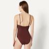 image:imageAmazon Essentials Womens Squareneck OnePiece SwimsuitDeep Brown