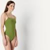 image:imageAmazon Essentials Womens Squareneck OnePiece SwimsuitOlive