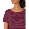 image:imageAmazon Essentials Womens Studio RelaxedFit Lightweight Crewneck TShirt Available in Plus SizeBurgundy Stripe