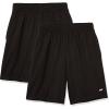 image:imageAmazon Essentials Mens Athletic Basketball GymPerformance Tech LooseFit Training Shorts Pack of 2Black