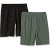 image:imageAmazon Essentials Mens Athletic Basketball GymPerformance Tech LooseFit Training Shorts Pack of 2OliveBlack