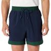 image:imageAmazon Essentials Mens Athletic Performance Stretch Contrast Woven Gym Training Short with 6 InseamGreenNavy