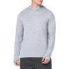image:imageAmazon Essentials Mens Long Sleeve Quick Dry Performance Tech Hooded Workout TShirtLight Grey Space Dye