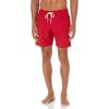 image:imageAmazon Essentials Mens Swim Trunks with Mesh Lining Pockets Drawstring ClosureRed