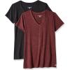 image:imageAmazon Essentials Womens Active Quick Dry Tech Stretch Relaxed Fit ShortSleeve VNeck TShirt Available in Plus Size Pack of 2