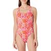 image:imageAmazon Essentials Womens CrissCross Back OnePiece SwimsuitBright Poppy Red Folk Floral