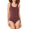 image:imageAmazon Essentials Womens OnePiece Scoop Neck Coverage Swimsuit Available in Plus SizeDeep Brown