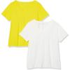 image:imageAmazon Essentials Womens Plus Size ShortSleeve VNeck TShirtWhiteLemon Yellow