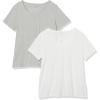 image:imageAmazon Essentials Womens Plus Size ShortSleeve VNeck TShirtWhiteLight Grey Heather