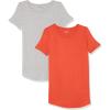 Light Grey Heather/Tomato Red