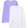 image:imageAmazon Essentials Womens SlimFit Long Sleeve Rib Knit Crew Neck Top Pack of 2LavenderWhite