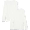 image:imageAmazon Essentials Womens SlimFit Long Sleeve VNeck Knit Rib Shirts Pack of 2White