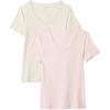 image:imageAmazon Essentials Womens SlimFit ShortSleeve VNeck TShirtOatmeal HeatherLight Pink