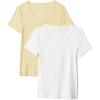 image:imageAmazon Essentials Womens SlimFit ShortSleeve VNeck TShirtPastel YellowWhite