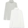 image:imageAmazon Essentials Womens SlimFit Stretchy Layering Long Sleeve Knit Rib Turtleneck Top Available in Plus Size Pack of 2WhiteGrey