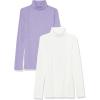 image:imageAmazon Essentials Womens SlimFit Stretchy Layering Long Sleeve Knit Rib Turtleneck Top Available in Plus Size Pack of 2WhitePurple