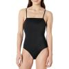 image:imageAmazon Essentials Womens Squareneck OnePiece SwimsuitWashed Black