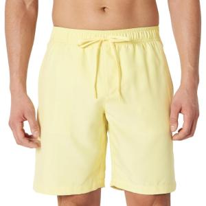 image:imageAmazon Essentials Mens 9 Swim Trunks with Mesh Lining Pockets Drawstring ClosureLight Yellow