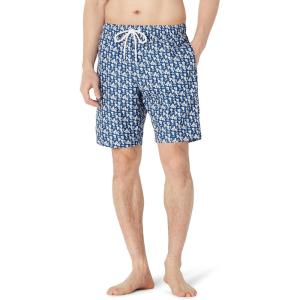 image:imageAmazon Essentials Mens 9 Swim Trunks with Mesh Lining Pockets Drawstring ClosureNavy White Posey Floral