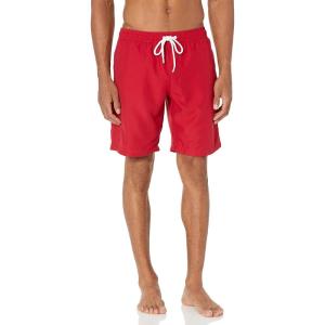 image:imageAmazon Essentials Mens 9 Swim Trunks with Mesh Lining Pockets Drawstring ClosureRed