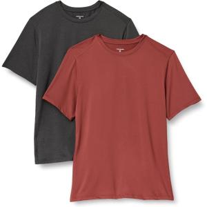 image:imageAmazon Essentials Mens Active Quick Dry Moisture Wicking Tech Stretch Lightweight ShortSleeve TShirtHeather GraphiteHenna
