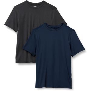image:imageAmazon Essentials Mens Active Quick Dry Moisture Wicking Tech Stretch Lightweight ShortSleeve TShirtHeather GraphiteNavy