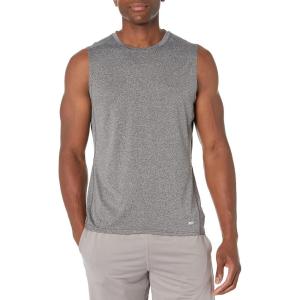 image:imageAmazon Essentials Mens Active Quick Dry Tech Stretch Lightweight Sleeveless Muscle ShirtBlack Heather