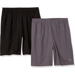 image:imageAmazon Essentials Mens Athletic Basketball GymPerformance Tech LooseFit Training Shorts Pack of 2BlackDark Grey