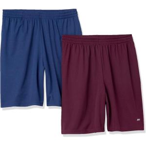 image:imageAmazon Essentials Mens Athletic Basketball GymPerformance Tech LooseFit Training Shorts Pack of 2BurgundyNavy