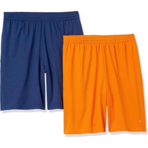 image:imageAmazon Essentials Mens Athletic Basketball GymPerformance Tech LooseFit Training Shorts Pack of 2OrangeNavy